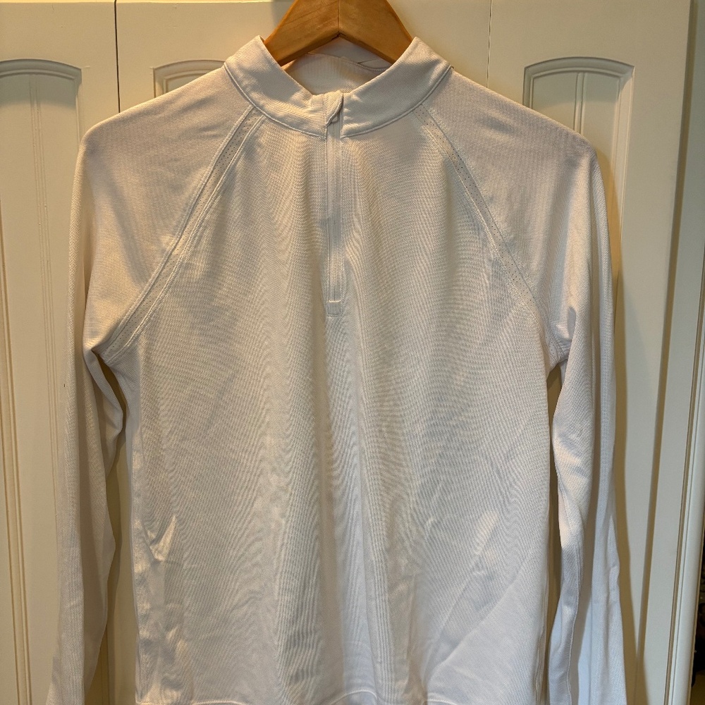 Ladies Tori Burch Sport 3/4 zip size M white